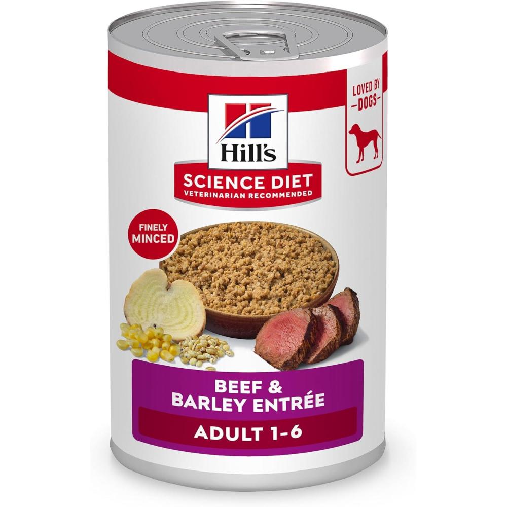 imageHills Science Diet Adult 16 Adult 16 Premium Nutrition Wet Dog Food Beef ampamp Barley Loaf 13 oz Can Case of 12