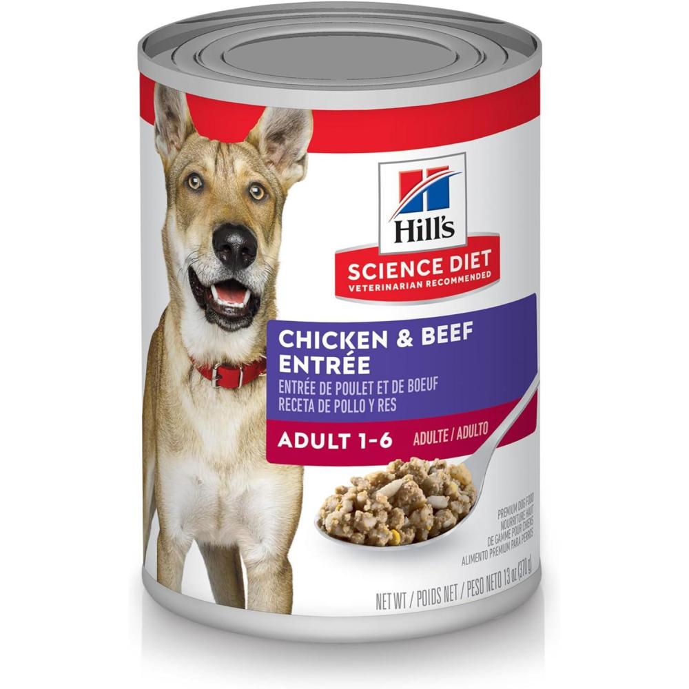 imageHills Science Diet Adult 16 Adult 16 Premium Nutrition Wet Dog Food Chicken ampamp Beef Loaf 13 oz Can Case of 12