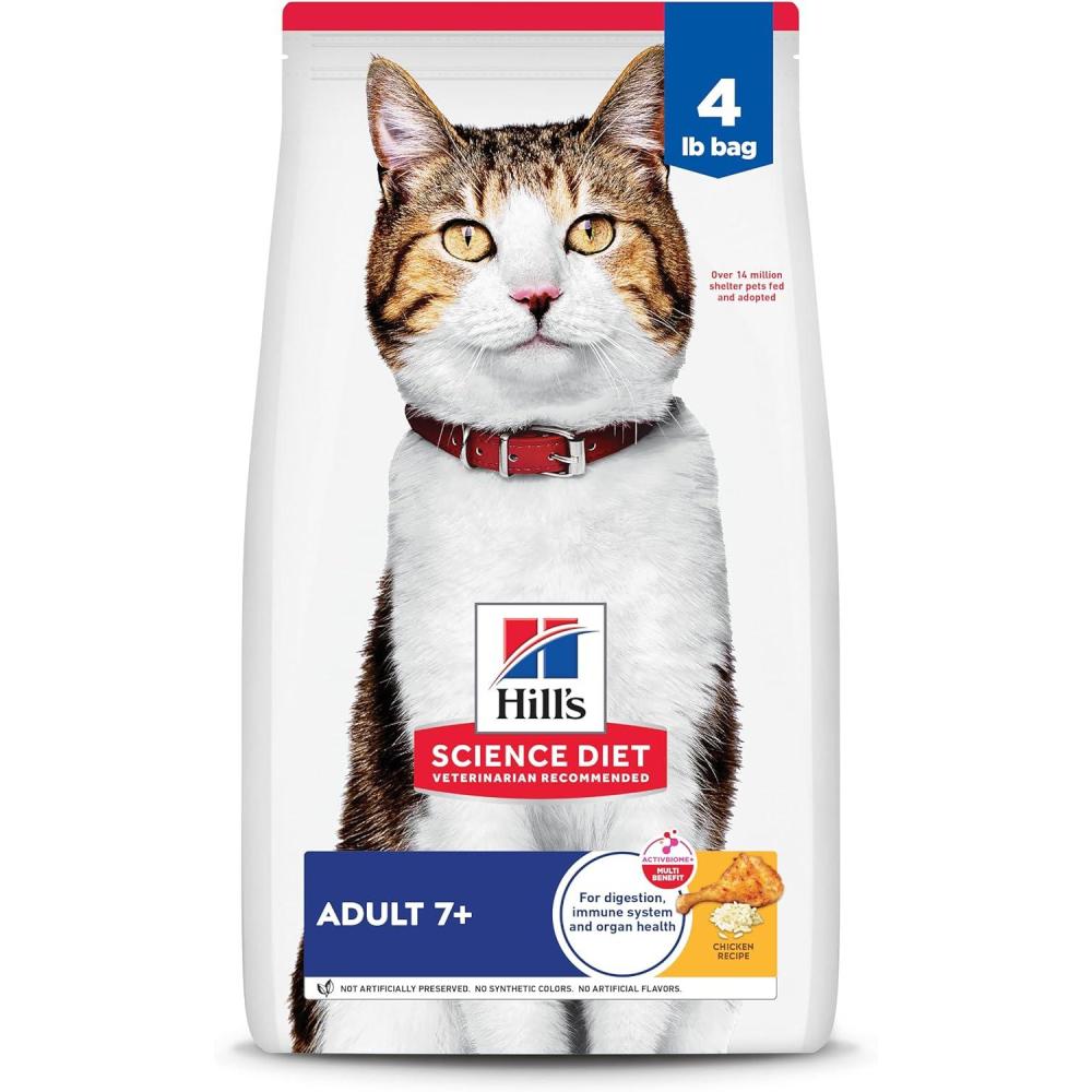imageHills Science Diet Adult 7 Senior Adult 7 Premium Nutrition Dry Cat Food Chicken Recipe 16 lb BagChicken