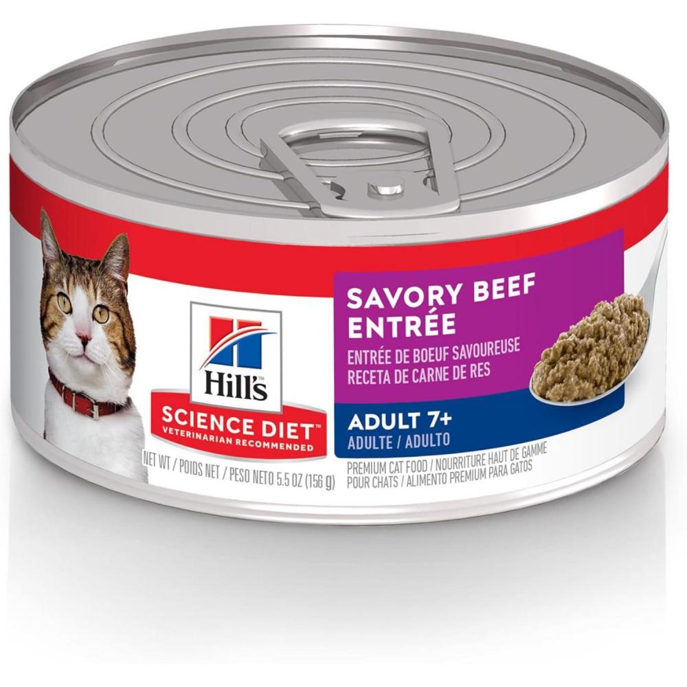 imageHills Science Diet Adult 7 Senior Adult 7 Premium Nutrition Wet Cat Food Turkey Minced 29 oz Can Case of 24Beef Minced