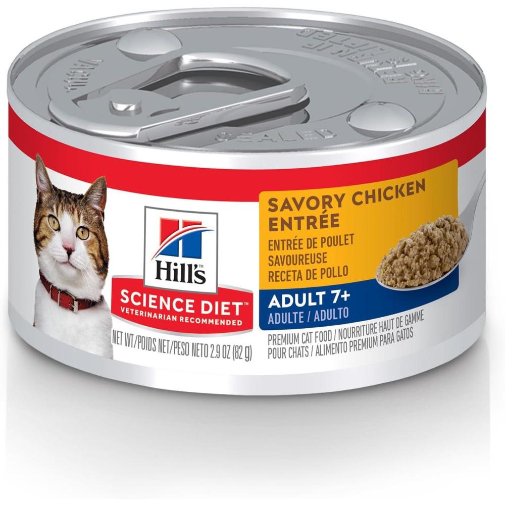 imageHills Science Diet Adult 7 Senior Adult 7 Premium Nutrition Wet Cat Food Turkey Minced 29 oz Can Case of 24Chicken Minced