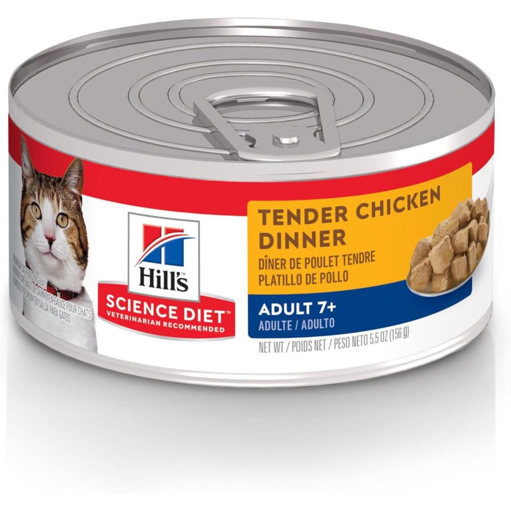 imageHills Science Diet Adult 7 Senior Adult 7 Premium Nutrition Wet Cat Food Turkey Minced 29 oz Can Case of 24Chicken Stew