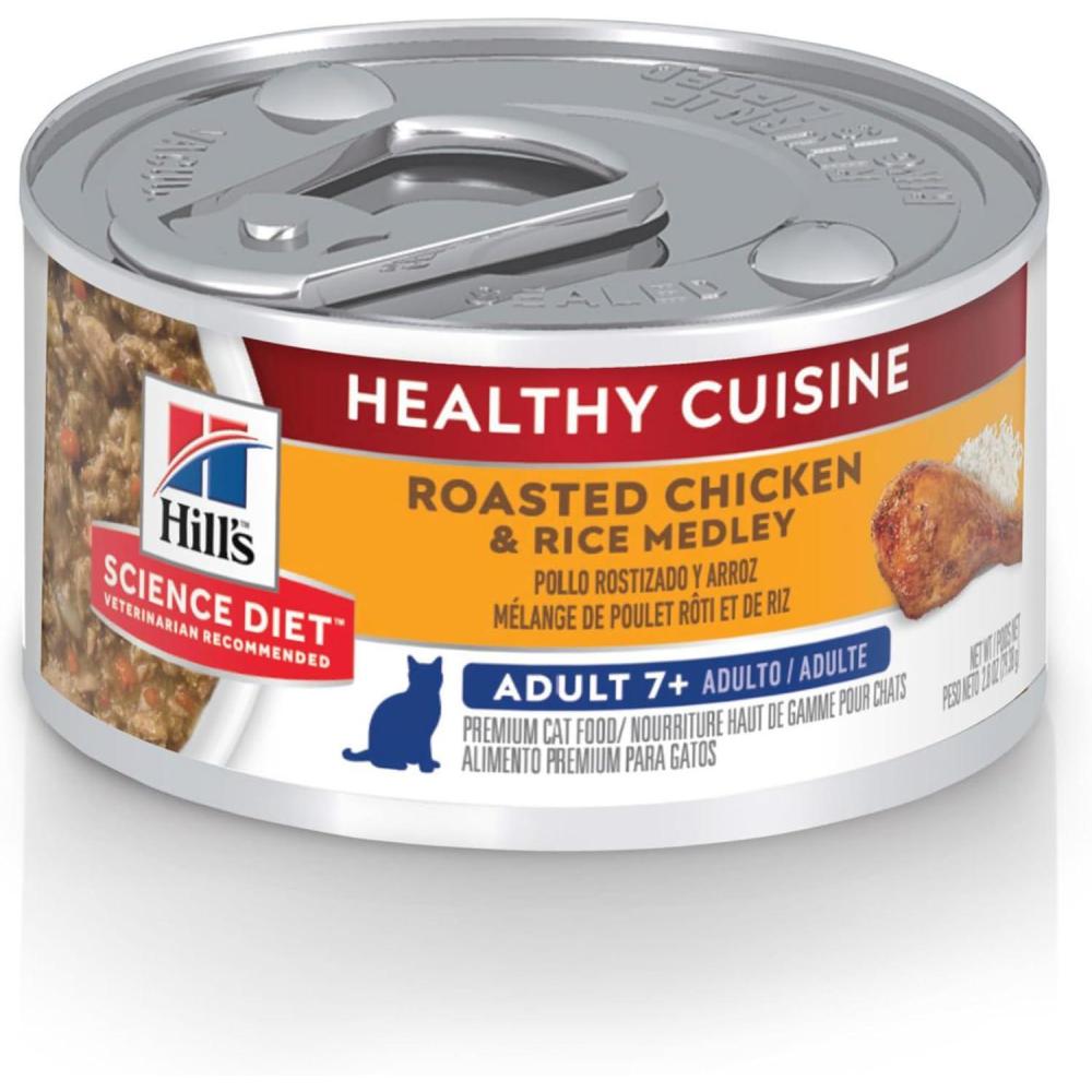 imageHills Science Diet Adult 7 Senior Adult 7 Premium Nutrition Wet Cat Food Turkey Minced 29 oz Can Case of 24Roasted Chicken Rice Stew