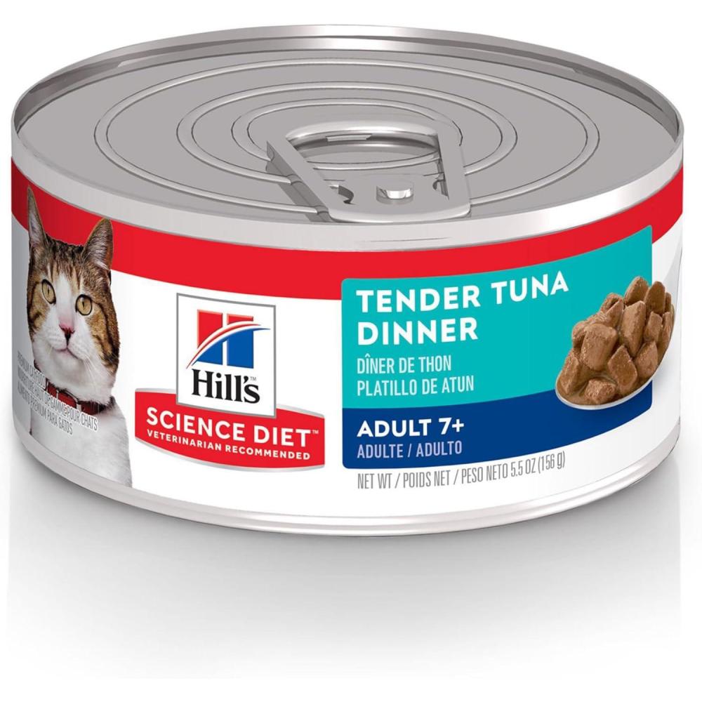 imageHills Science Diet Adult 7 Senior Adult 7 Premium Nutrition Wet Cat Food Turkey Minced 29 oz Can Case of 24Tuna Stew