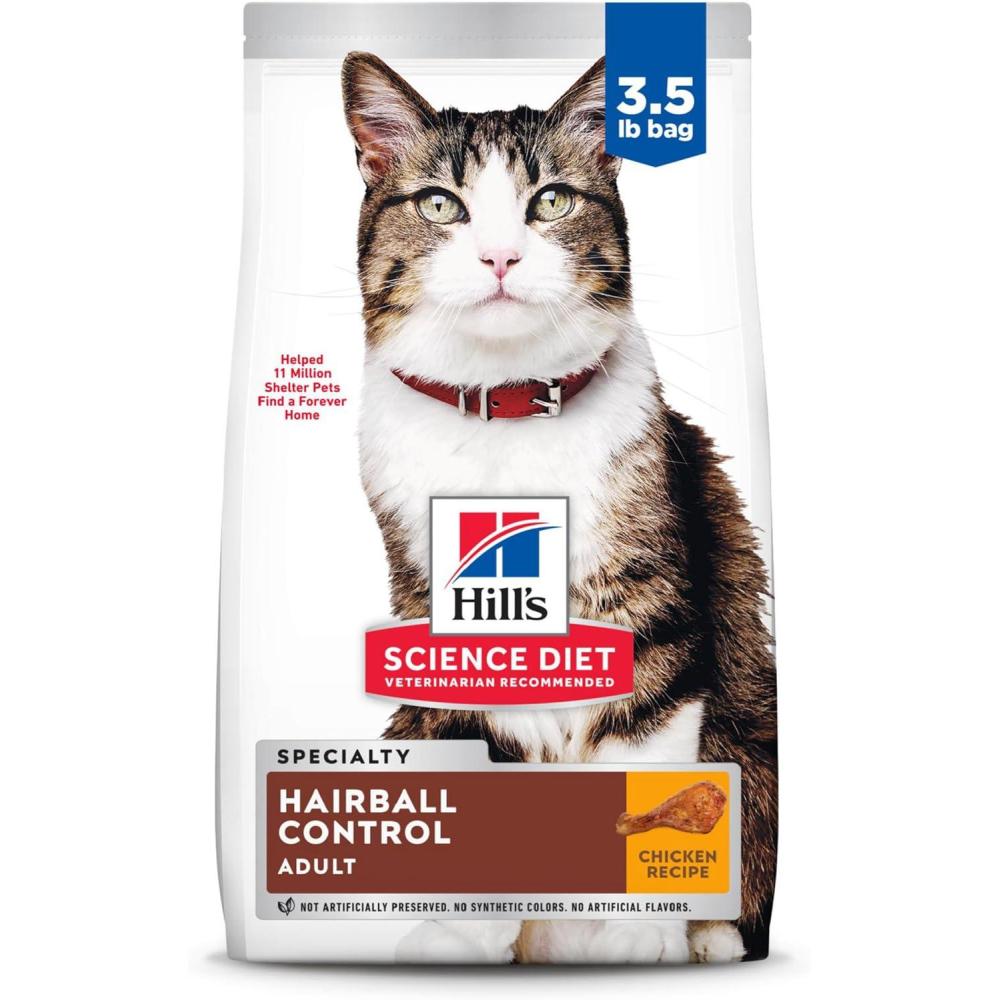 imageHills Science Diet Hairball Control Adult 16 Hairball Control Support Dry Cat Food Chicken Recipe 155 lb BagChicken