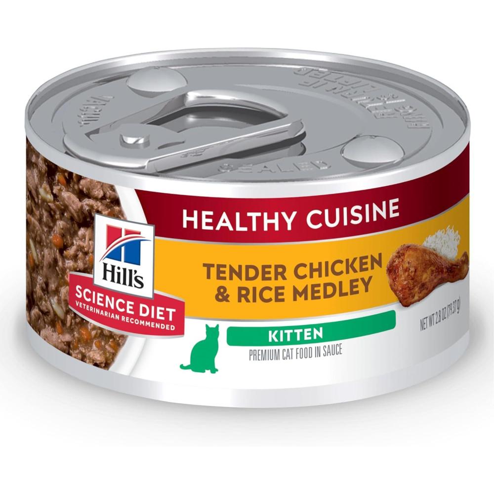 imageHills Science Diet Healthy Cuisine Kitten Great Taste Wet Cat Food Chicken ampamp Rice Stew 28 oz Can Case of 24