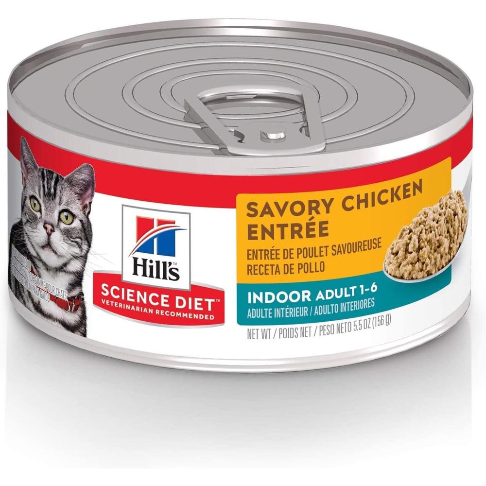 imageHills Science Diet Indoor Adult 16 Easy Litter Box Cleanup Wet Cat Food Chicken Minced 55 oz Can Case of 24Chicken Minced