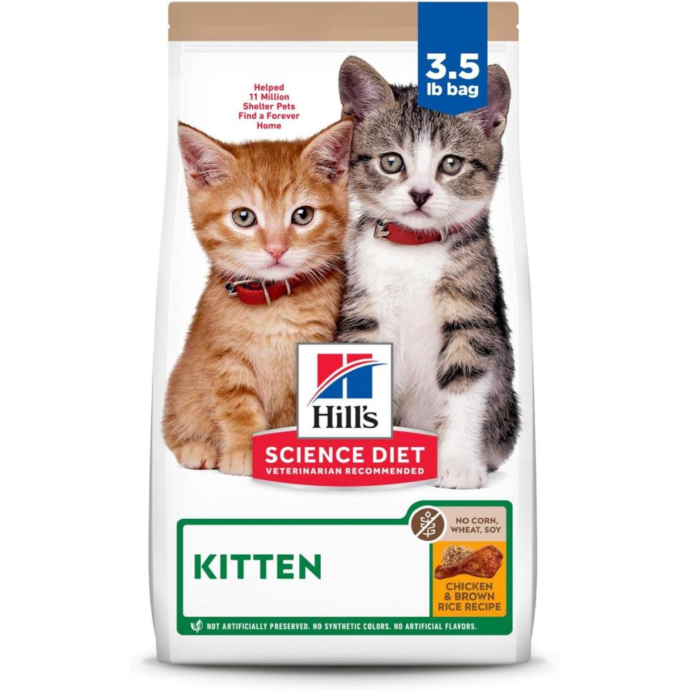 imageHills Science Diet Kitten Kitten Premium Nutrition Dry Cat Food No Corn Wheat Soy Chicken ampamp Brown Rice 35 lb BagNo Corn Wheat Soy Chicken Brown Rice