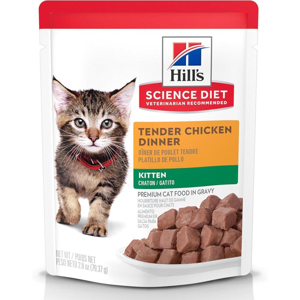 imageHills Science Diet Kitten Kitten Premium Nutrition Wet Cat Food Chicken Stew 28 oz Pouch Case of 24Chicken Stew