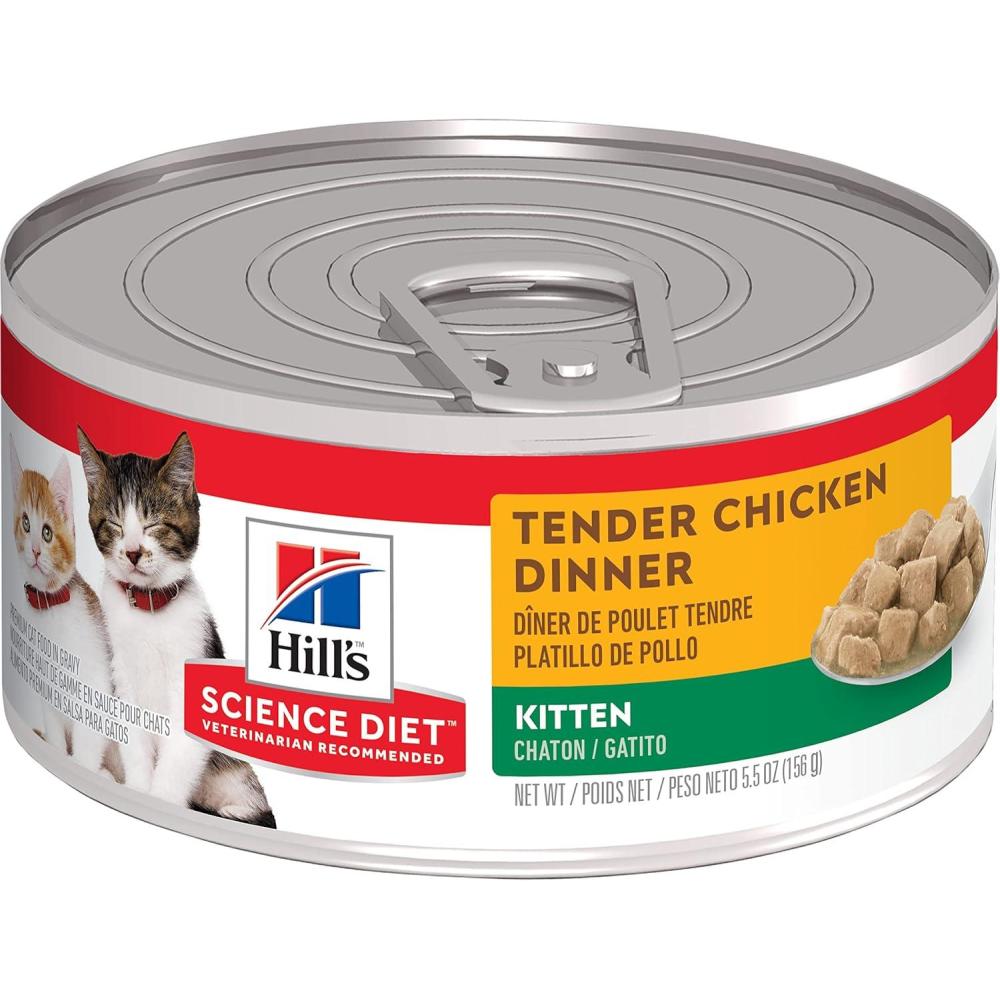 imageHills Science Diet Kitten Kitten Premium Nutrition Wet Cat Food Turkey Minced 55 oz Can Case of 24Chicken Stew