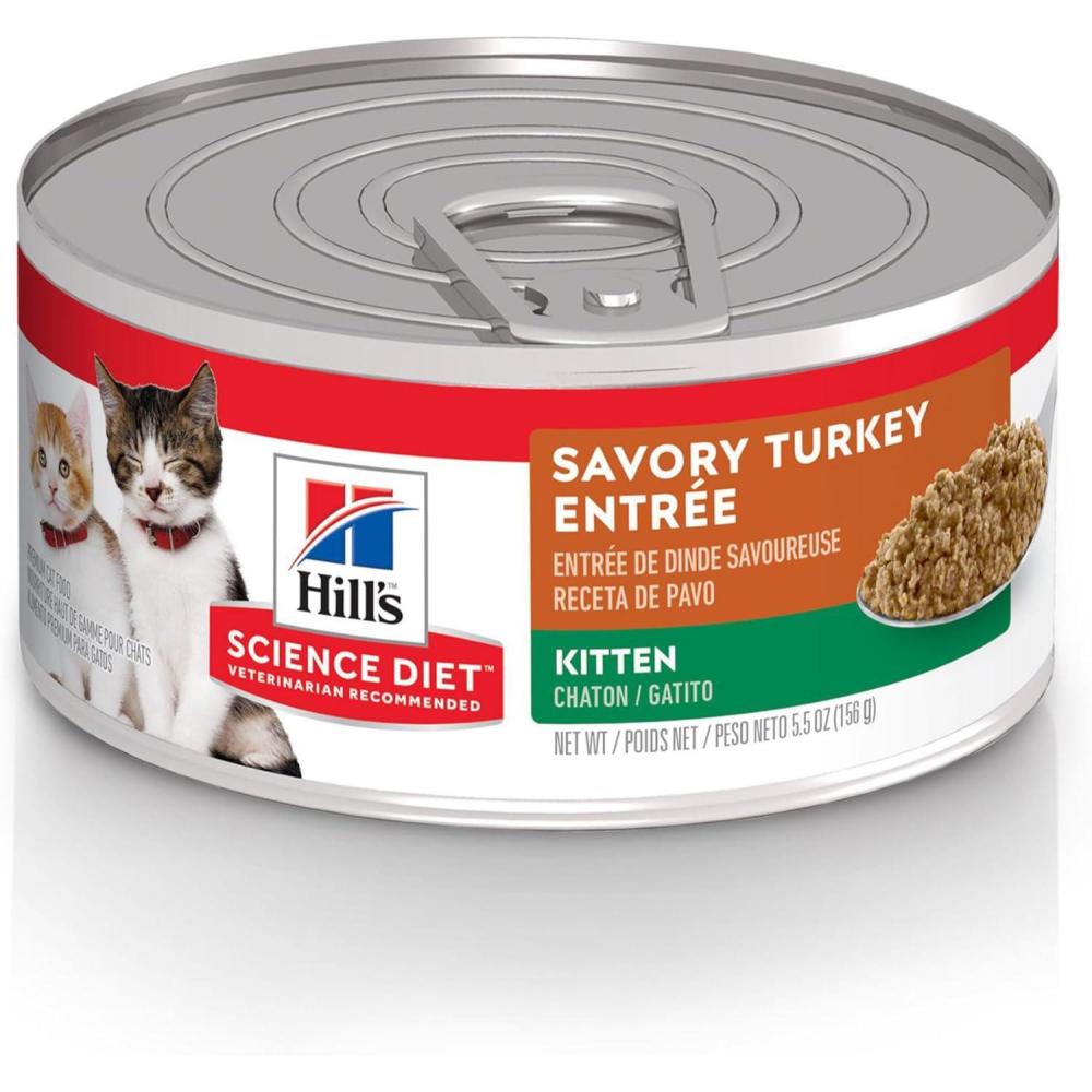 imageHills Science Diet Kitten Kitten Premium Nutrition Wet Cat Food Turkey Minced 55 oz Can Case of 24Turkey Minced