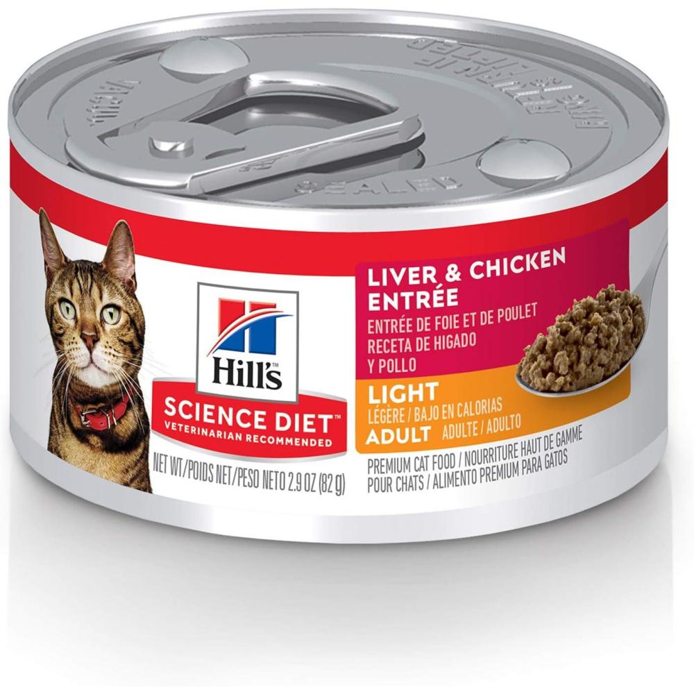 imageHills Science Diet Light Adult 16 Weight Management Support Wet Cat Food Liver ampamp Chicken Minced 55 oz Can Case of 24Liver Chicken Minced