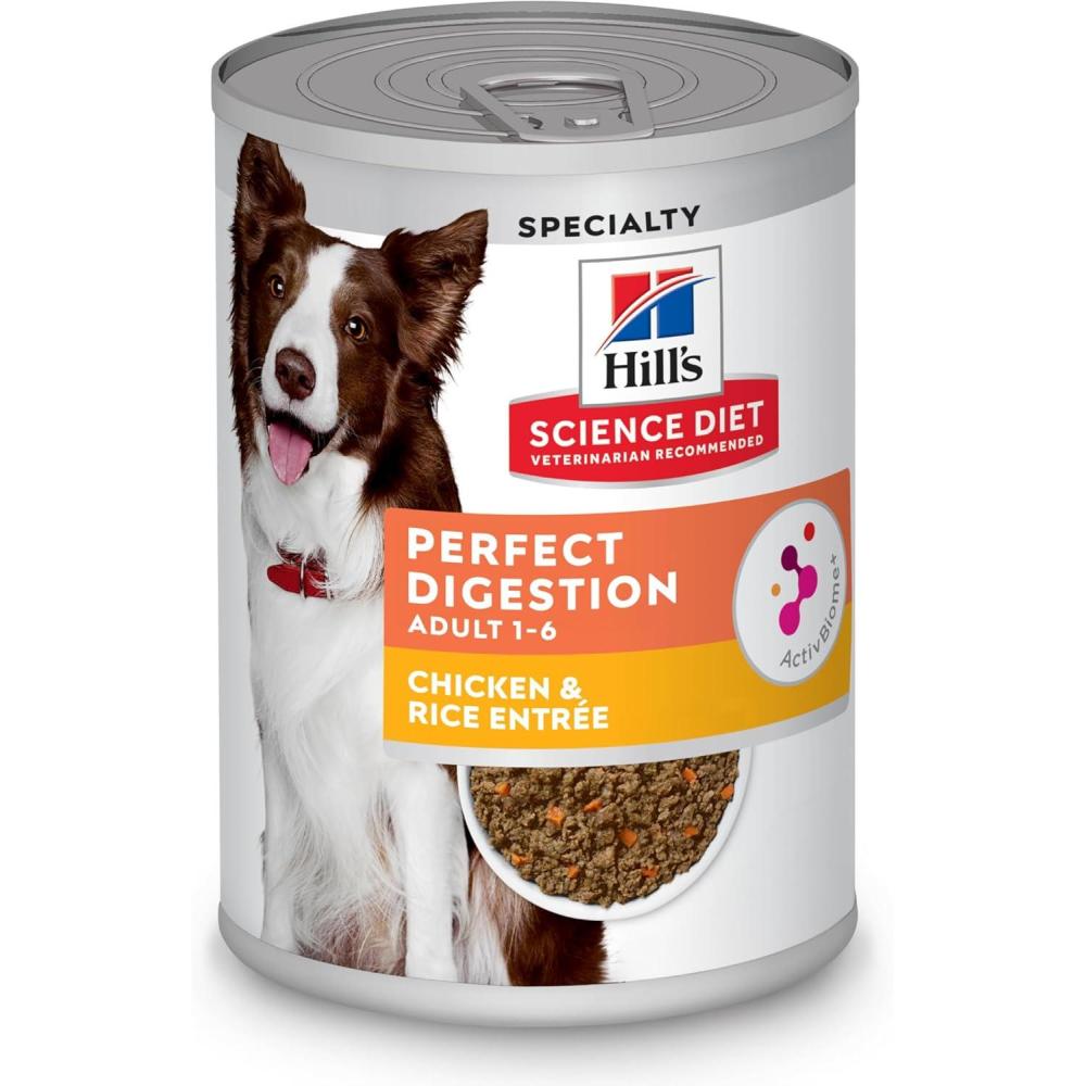 imageHills Science Diet Perfect Digestion Adult 16 Digestive Support Wet Dog Food Chicken Vegetable ampamp Rice Stew 125 oz Can Case of 12Chicken Rice Loaf