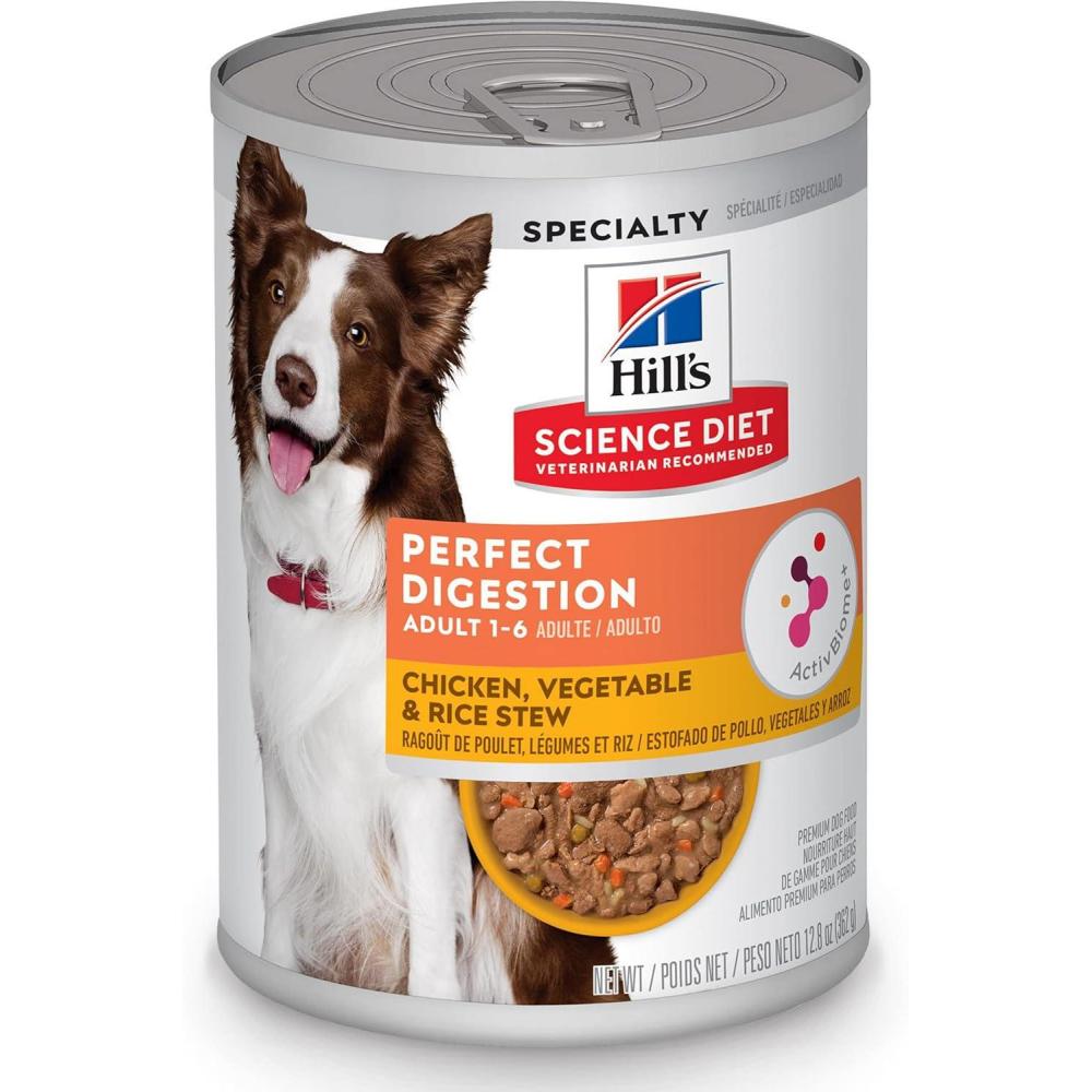imageHills Science Diet Perfect Digestion Adult 16 Digestive Support Wet Dog Food Chicken Vegetable ampamp Rice Stew 125 oz Can Case of 12Chicken Vegetable Rice Stew