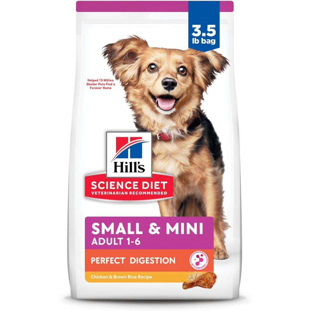 imageHills Science Diet Perfect Digestion Adult 16 Small ampamp Mini Breeds Digestive Support Dry Dog Food Chicken ampamp Brown Rice 35 lb BagChicken Brown Rice