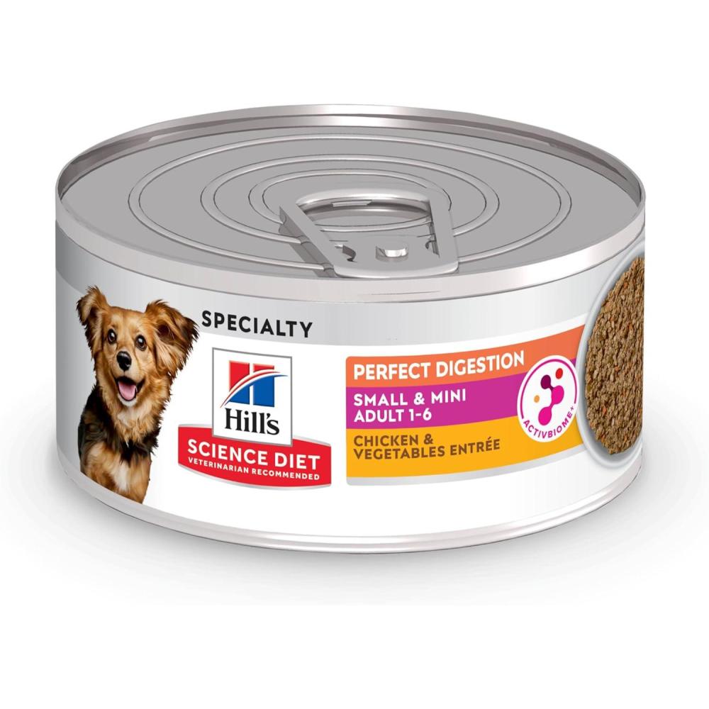 imageHills Science Diet Perfect Digestion Adult 16 Small ampamp Mini Breeds Digestive Support Wet Dog Food Chicken ampamp Vegetables Loaf 58 oz Can Case of 24