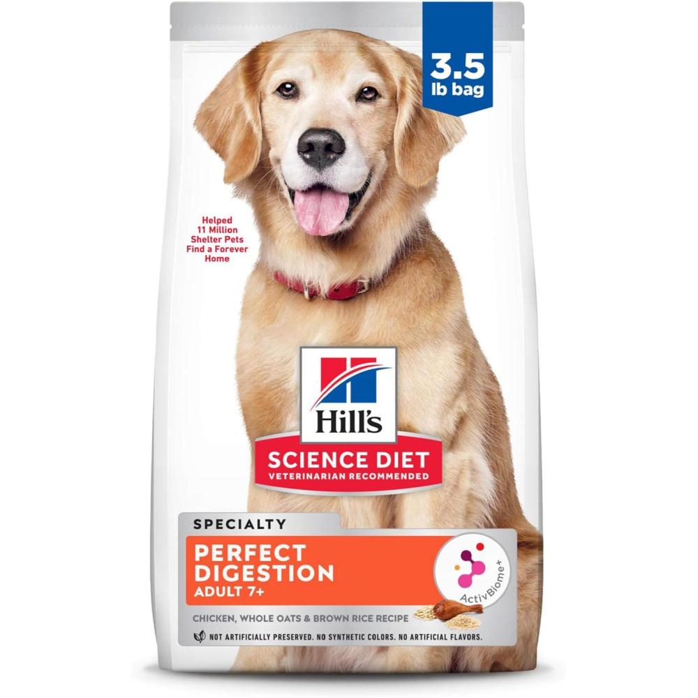 imageHills Science Diet Perfect Digestion Senior Adult 7 Digestive Support Dry Dog Food Chicken Brown Rice ampamp Whole Oats 22 lb BagChicken Brown Rice Whole Oats