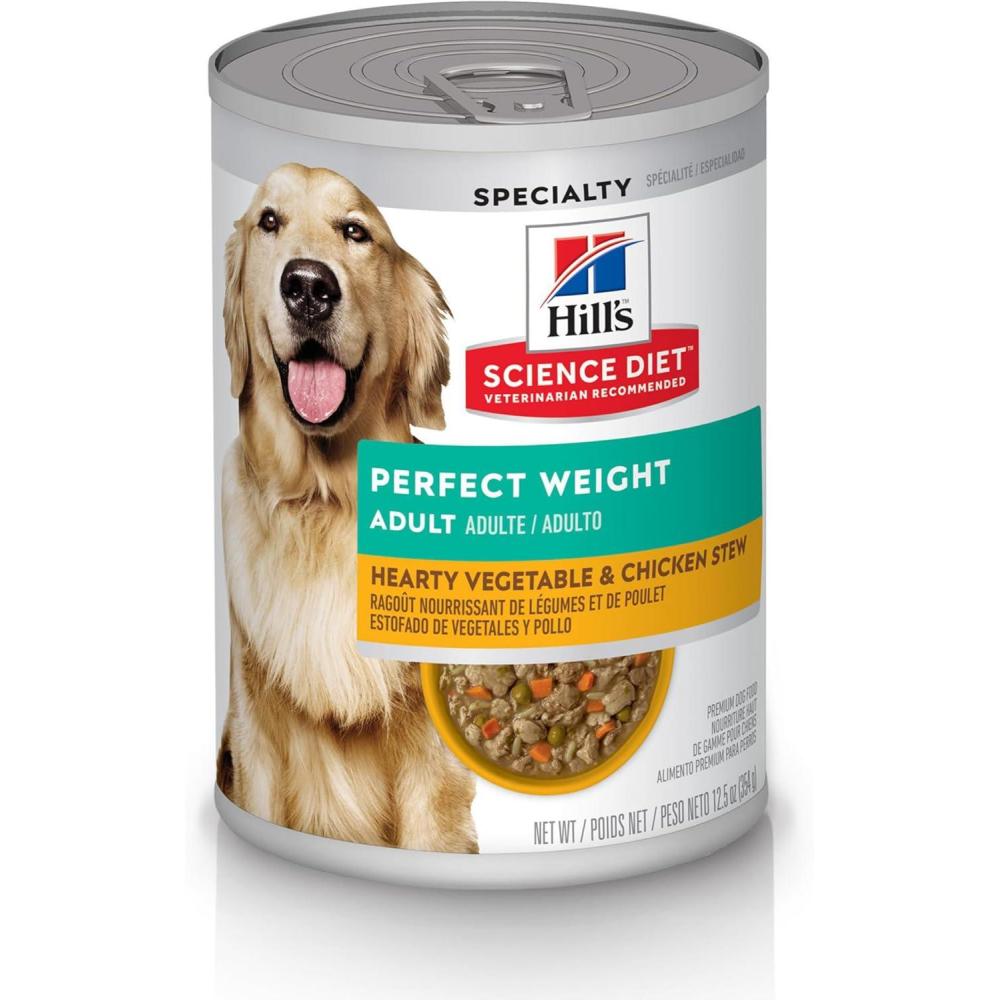 imageHills Science Diet Perfect Weight Adult 16 Weight Management Support Wet Dog Food Chicken ampamp Vegetables Stew 125 oz Can Case of 12Chicken Vegetables Stew