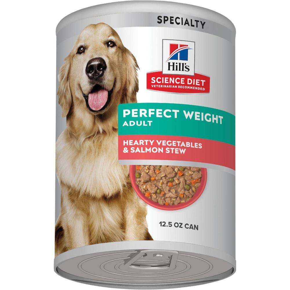 imageHills Science Diet Perfect Weight Adult 16 Weight Management Support Wet Dog Food Chicken ampamp Vegetables Stew 125 oz Can Case of 12Salmon Vegetables Stew