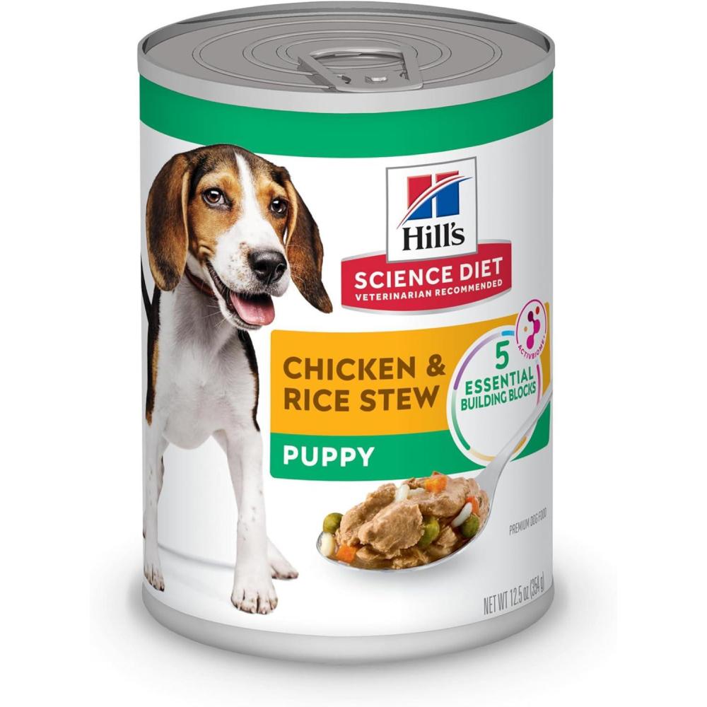 imageHills Science Diet Puppy Puppy Premium Nutrition Wet Dog Food Chicken ampamp Barley Loaf 13 oz Can Case of 12Chicken Rice Stew