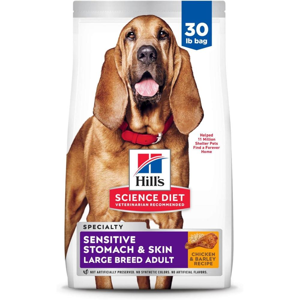 imageHills Science Diet Sensitive Stomach ampamp Sensitive Skin Large Breed Adult Dry Dog Food 15 Prebiotic Fiber to Support Digestive Health Chicken Recipe 30 lb Bag