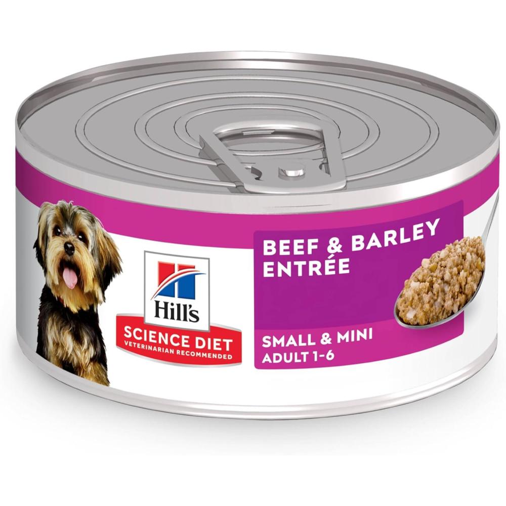 imageHills Science Diet Small ampamp Mini Adult 16 Small ampamp Mini Breeds Premium Nutrition Wet Dog Food Chicken ampamp Barley Loaf 58 oz Can Case of 24Beef Barley Loaf