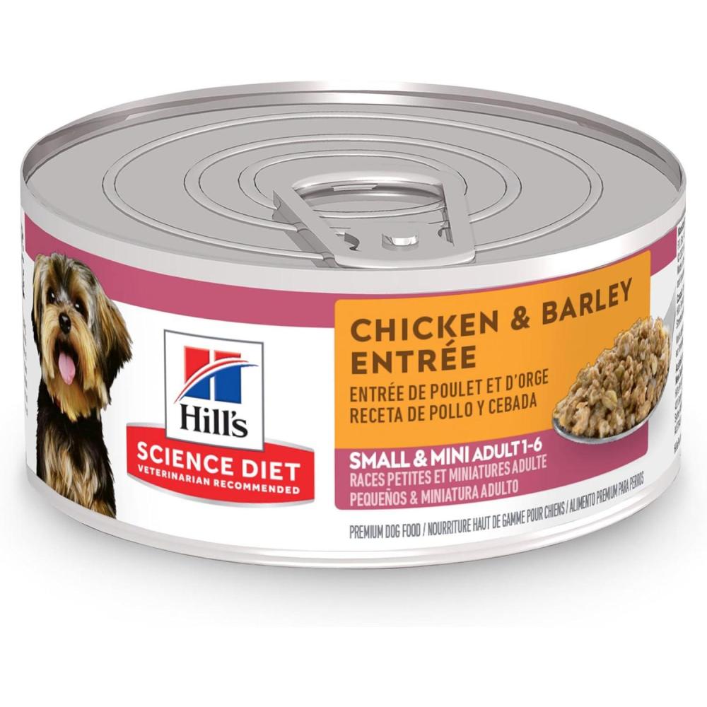 imageHills Science Diet Small ampamp Mini Senior Adult 7 Small ampamp Mini Breeds Senior Premium Nutrition Wet Dog Food Chicken ampamp Vegetables Stew 35 oz Tray Case of 12Chicken  Barley Loaf