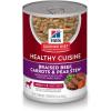 Hill’s Science Diet Healthy Cuisine, Adult 1-6, Great Taste, Wet Dog Food, Roasted Chicken, Carrots & Spinach Stew, 12.5 oz Can, Case of 12(Braised Beef  Carrots & Peas Stew)