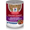 Hill’s Science Diet Healthy Cuisine, Senior Adult 7+, Senior Premium Nutrition, Wet Dog Food, Roasted Chicken, Carrots & Spinach Stew, 12.5 oz Can, Case of 12(Braised Beef  Carrots & Peas Stew)