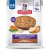 Hill’s Science Diet Sensitive Stomach & Skin, Adult 1-6, Stomach & Skin Sensitivity Support, Wet Dog Food, Chicken & Rice Stew, 2.8 oz Pouch, Case of 24(Turkey & Vegetables Stew)
