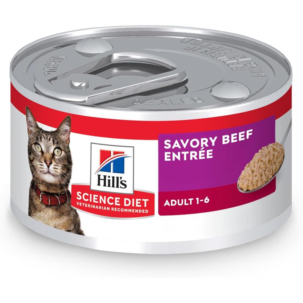 imageHills Science Diet Adult 16 Adult 16 Premium Nutrition Wet Cat Food Variety Pack Tuna Chicken Ocean Fish Stew 55 oz Can Variety Pack Case of 12Beef Minced