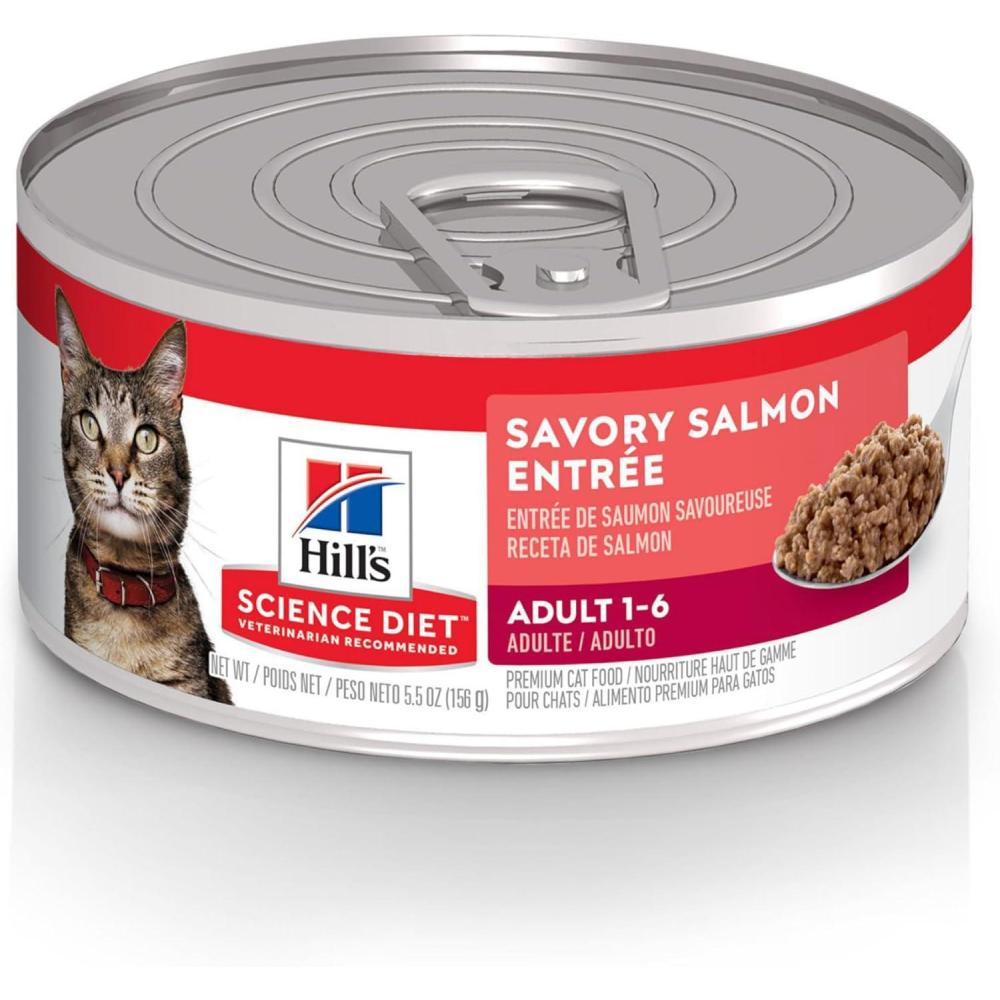 imageHills Science Diet Adult 16 Adult 16 Premium Nutrition Wet Cat Food Variety Pack Tuna Chicken Ocean Fish Stew 55 oz Can Variety Pack Case of 12Salmon Minced