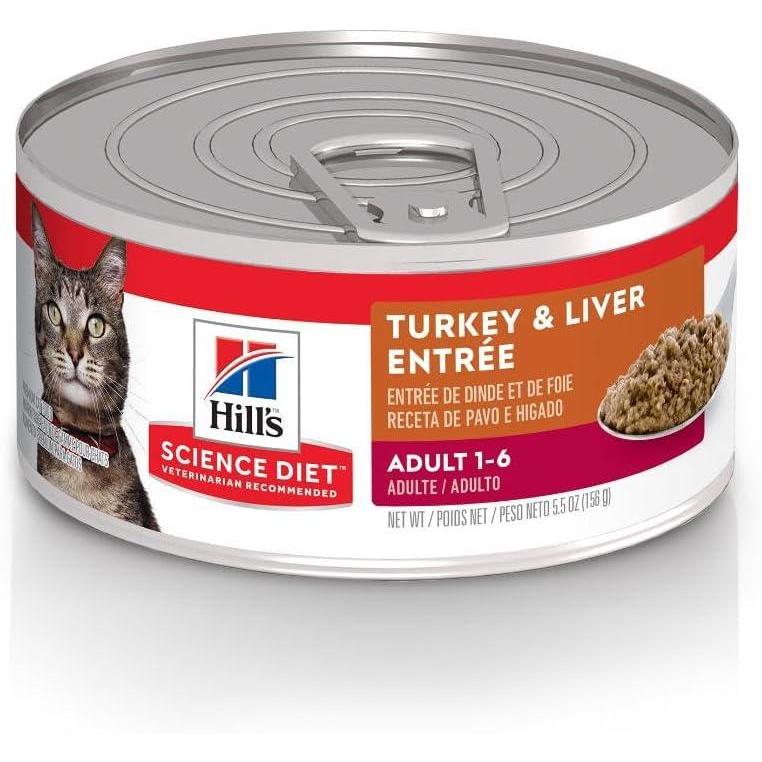 imageHills Science Diet Adult 16 Adult 16 Premium Nutrition Wet Cat Food Variety Pack Tuna Chicken Ocean Fish Stew 55 oz Can Variety Pack Case of 12Turkey  Liver Minced
