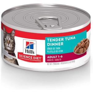 Hill’s Science Diet Adult 1-6, Adult 1-6 Premium Nutrition, Wet Cat Food, Variety Pack: Tuna; Chicken; Ocean Fish Stew, 5.5 oz Can Variety Pack, Case of 12(Tuna Stew)